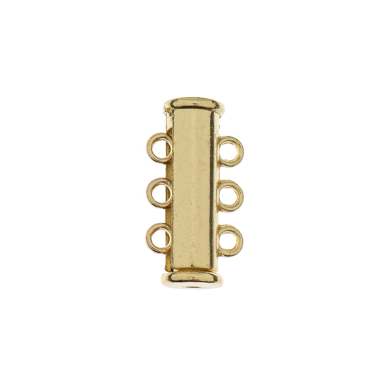 John Bead Beadwork Findings Gold Tube Slide Clasp, 2ct.
